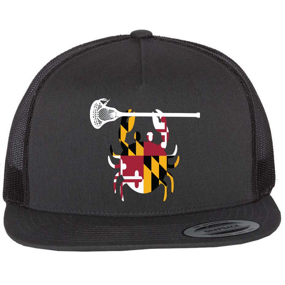 Lacrosse Shirts Helmet Sticks LAX Maryland Flag Gift Flat Bill Trucker Hat