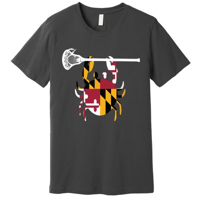 Lacrosse Shirts Helmet Sticks LAX Maryland Flag Gift Premium T-Shirt