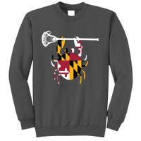 Lacrosse Shirts Helmet Sticks LAX Maryland Flag Gift Tall Sweatshirt