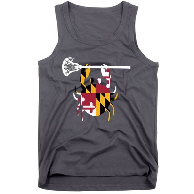 Lacrosse Shirts Helmet Sticks LAX Maryland Flag Gift Tank Top