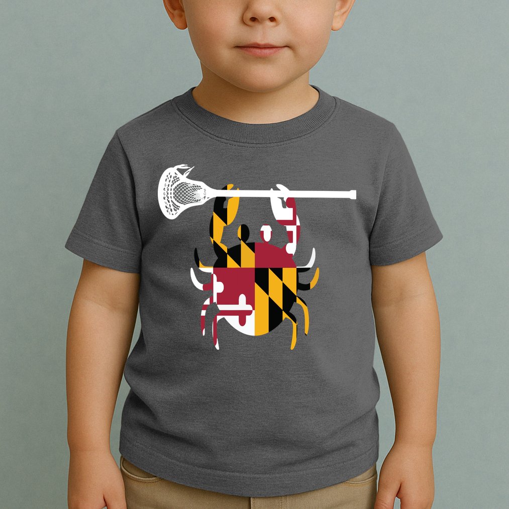 Lacrosse Shirts Helmet Sticks LAX Maryland Flag Gift Toddler T-Shirt