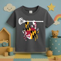 Lacrosse Shirts Helmet Sticks LAX Maryland Flag Gift Toddler T-Shirt