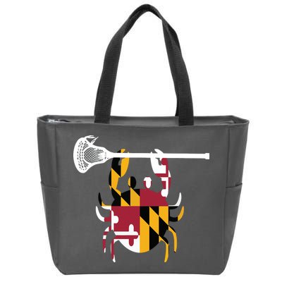 Lacrosse Shirts Helmet Sticks LAX Maryland Flag Gift Zip Tote Bag