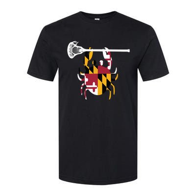 Lacrosse Shirts Helmet Sticks LAX Maryland Flag Gift Softstyle CVC T-Shirt