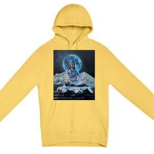 Lord Shiva Hinduism Blue Moon Gift Premium Pullover Hoodie