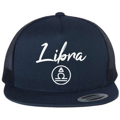 Libra Symbol Horoscope Zodiac Sign Astrology Meaningful Gift Flat Bill Trucker Hat