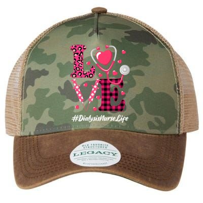 Love Stethoscope Hearts Dialysis Nurse Valentine's Day Gift Legacy Tie Dye Trucker Hat