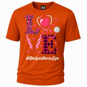 Love Stethoscope Hearts Dialysis Nurse Valentine's Day Gift Cooling Performance Crew T-Shirt