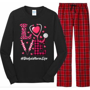 Love Stethoscope Hearts Dialysis Nurse Valentine's Day Gift Long Sleeve Pajama Set