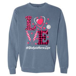 Love Stethoscope Hearts Dialysis Nurse Valentine's Day Gift Garment-Dyed Sweatshirt