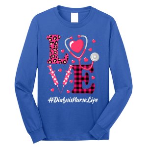 Love Stethoscope Hearts Dialysis Nurse Valentine's Day Gift Long Sleeve Shirt