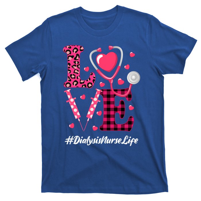 Love Stethoscope Hearts Dialysis Nurse Valentine's Day Gift T-Shirt