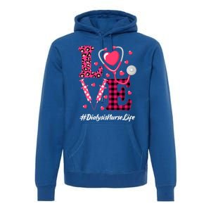 Love Stethoscope Hearts Dialysis Nurse Valentine's Day Gift Premium Hoodie