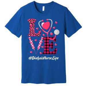 Love Stethoscope Hearts Dialysis Nurse Valentine's Day Gift Premium T-Shirt