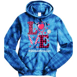 Love Stethoscope Hearts Dialysis Nurse Valentine's Day Gift Tie Dye Hoodie