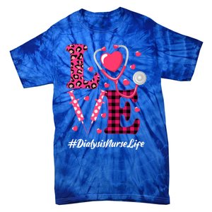 Love Stethoscope Hearts Dialysis Nurse Valentine's Day Gift Tie-Dye T-Shirt