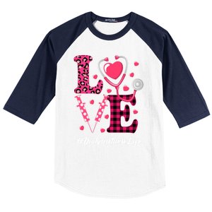 Love Stethoscope Hearts Dialysis Nurse Valentine's Day Gift Baseball Sleeve Shirt