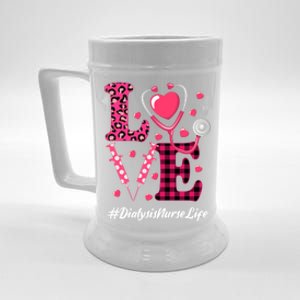 Love Stethoscope Hearts Dialysis Nurse Valentine's Day Gift Beer Stein