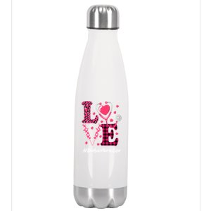 Love Stethoscope Hearts Dialysis Nurse Valentine's Day Gift Stainless Steel Insulated Water Bottle