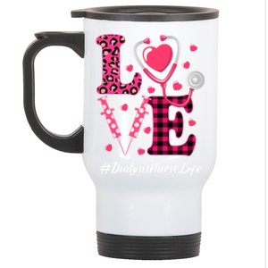 Love Stethoscope Hearts Dialysis Nurse Valentine's Day Gift Stainless Steel Travel Mug