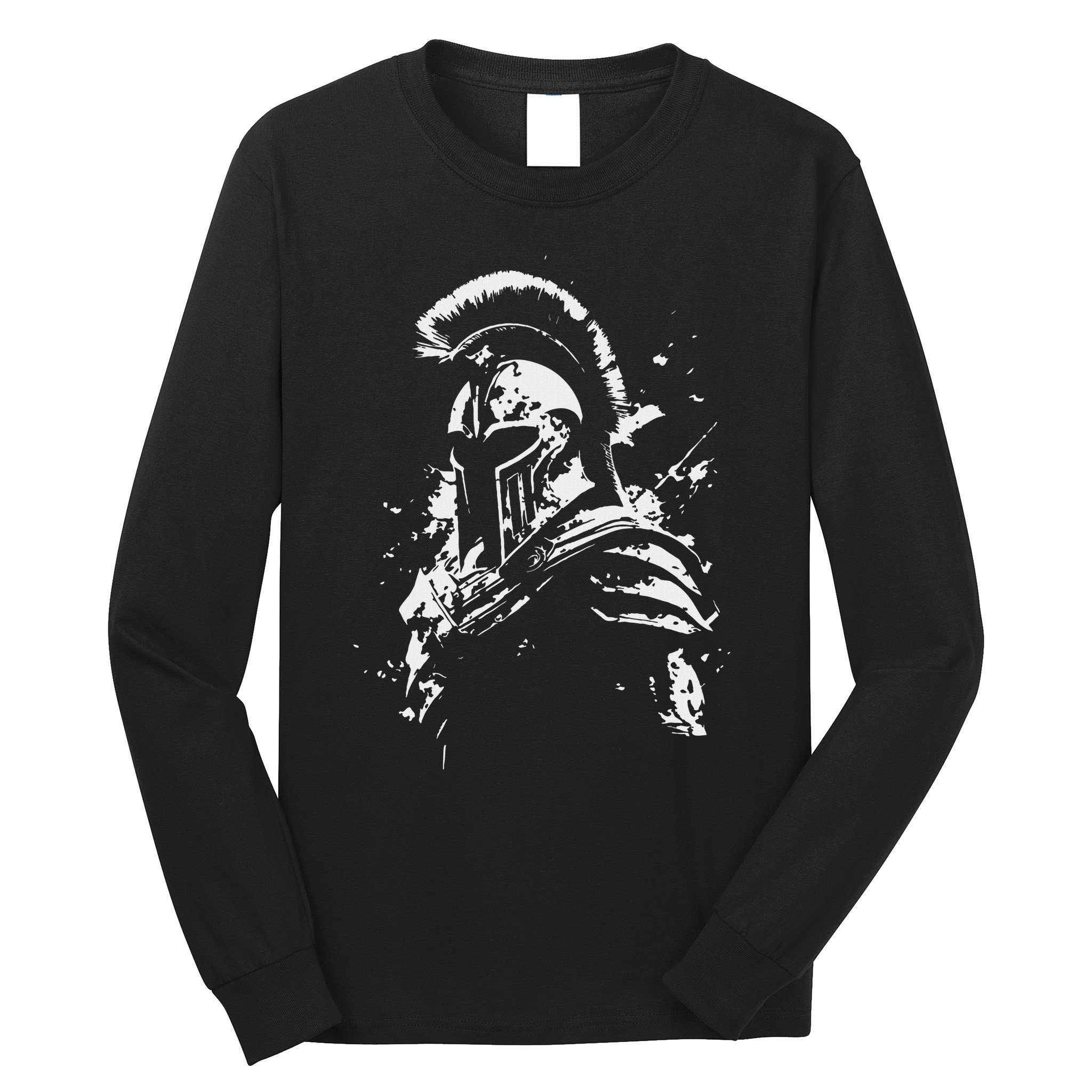 Leonidas Spartan Helmet Gym Sparta Workout Greek Warrior Long Sleeve Shirt