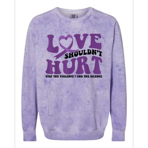 Love ShouldnT Hurt Stop The Violence End The Silence Colorblast Crewneck Sweatshirt