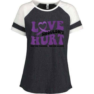 Love ShouldnT Hurt Stop The Violence End The Silence Enza Ladies Jersey Colorblock Tee