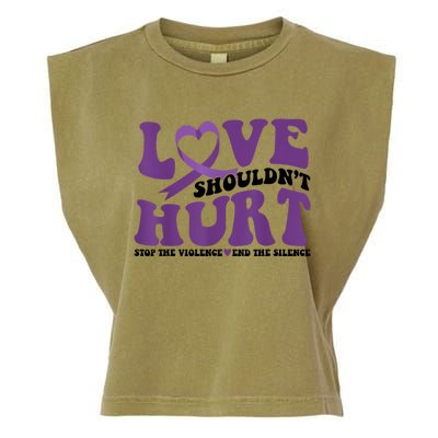 Love ShouldnT Hurt Stop The Violence End The Silence Garment-Dyed Women's Muscle Tee