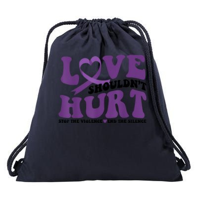 Love ShouldnT Hurt Stop The Violence End The Silence Drawstring Bag