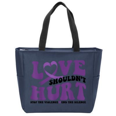 Love ShouldnT Hurt Stop The Violence End The Silence Zip Tote Bag