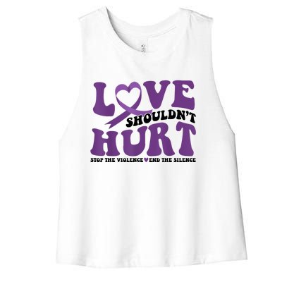 Love ShouldnT Hurt Stop The Violence End The Silence Women's Racerback Cropped Tank