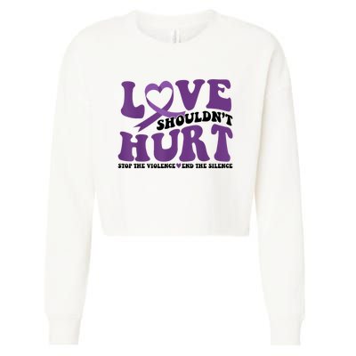 Love ShouldnT Hurt Stop The Violence End The Silence Cropped Pullover Crew