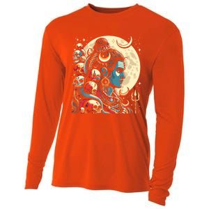 Lord Shiva Hindu God Mahadeva Trident Hinduism Devo Gift Cooling Performance Long Sleeve Crew