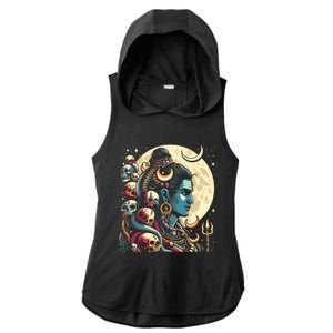 Lord Shiva Hindu God Mahadeva Trident Hinduism Devo Gift Ladies PosiCharge Tri-Blend Wicking Draft Hoodie Tank