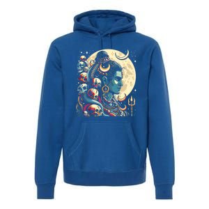 Lord Shiva Hindu God Mahadeva Trident Hinduism Devo Gift Premium Hoodie