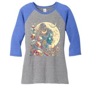 Lord Shiva Hindu God Mahadeva Trident Hinduism Devo Gift Women's Tri-Blend 3/4-Sleeve Raglan Shirt