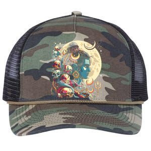 Lord Shiva Hindu God Mahadeva Trident Hinduism Devo Gift Retro Rope Trucker Hat Cap