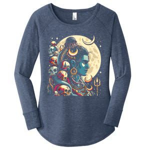 Lord Shiva Hindu God Mahadeva Trident Hinduism Devo Gift Women's Perfect Tri Tunic Long Sleeve Shirt