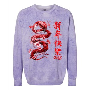 Lucky Snake Happy New Year 2025 Year Of The Snake 2025 Colorblast Crewneck Sweatshirt