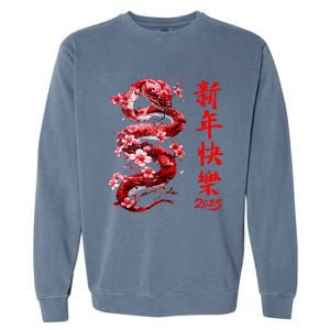 Lucky Snake Happy New Year 2025 Year Of The Snake 2025 Garment-Dyed Sweatshirt