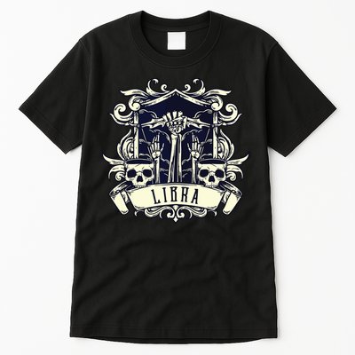 Libra Skull Horoscope Personality Zodiac Birthday Tall T-Shirt