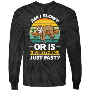 Lazy Sloth Hungry And Lazy Slowmotion Monday Introved Shy Tie-Dye Long Sleeve Shirt