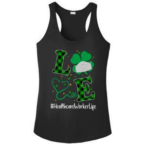 Love Stethoscope Healthcare Worker Life Shamrock Gift Ladies PosiCharge Competitor Racerback Tank