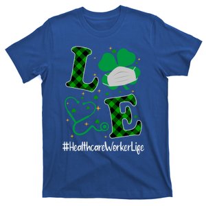 Love Stethoscope Healthcare Worker Life Shamrock Gift T-Shirt