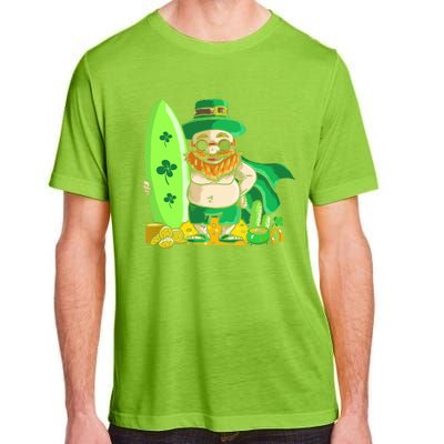 Leprechaun Surfing Hawaiian Summer St Patty's Day Cool Gift Adult ChromaSoft Performance T-Shirt