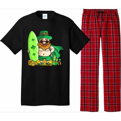 Leprechaun Surfing Hawaiian Summer St Patty's Day Cool Gift Pajama Set