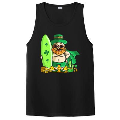 Leprechaun Surfing Hawaiian Summer St Patty's Day Cool Gift PosiCharge Competitor Tank