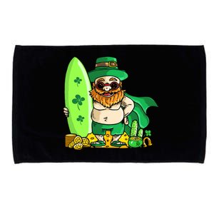 Leprechaun Surfing Hawaiian Summer St Patty's Day Cool Gift Microfiber Hand Towel