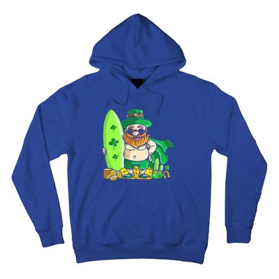 Leprechaun Surfing Hawaiian Summer St Patty's Day Cool Gift Hoodie