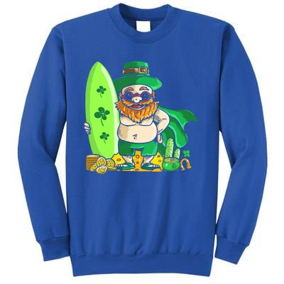 Leprechaun Surfing Hawaiian Summer St Patty's Day Cool Gift Sweatshirt